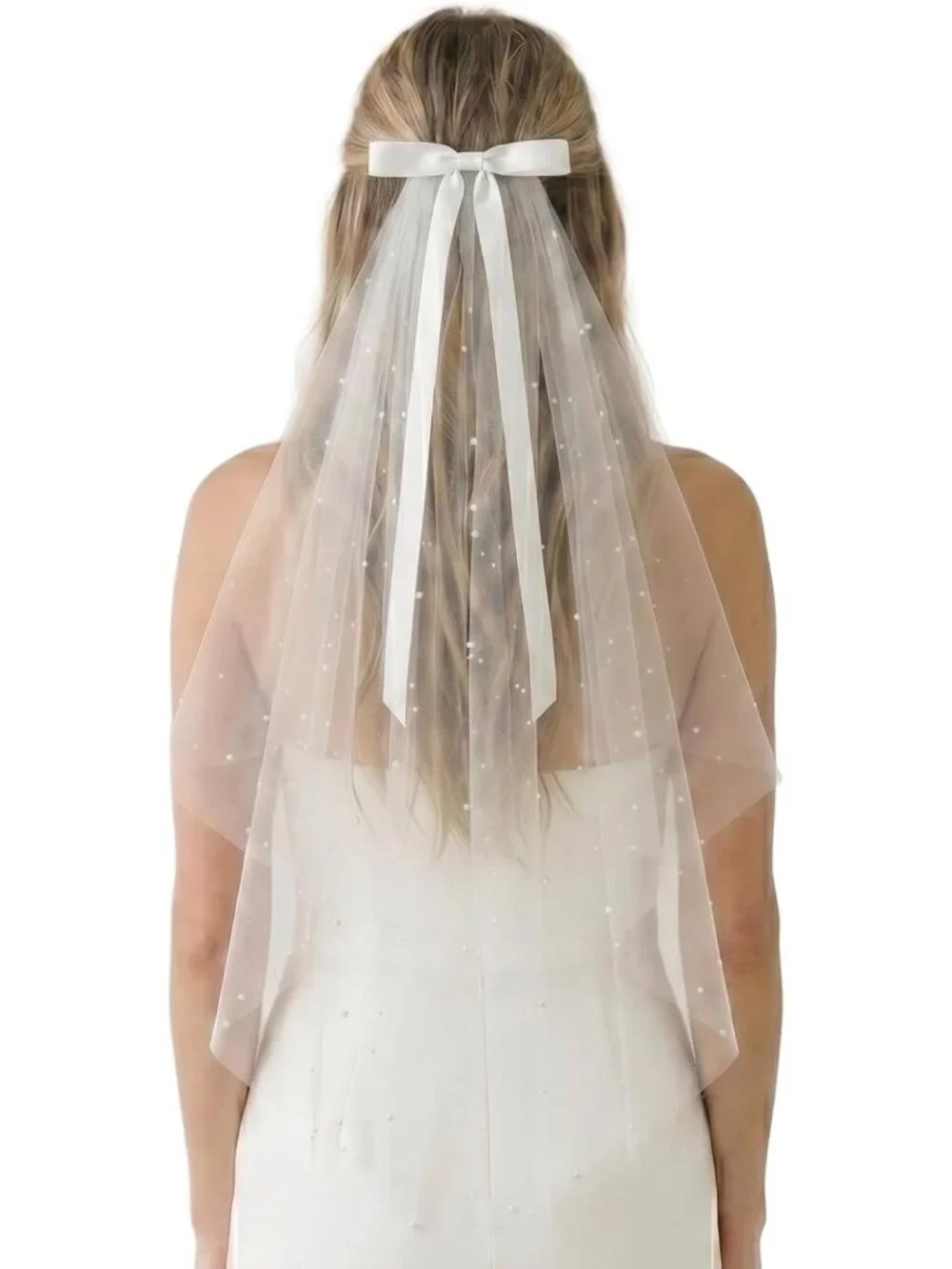 Bridal Veil for Bachelorette Parties | Double-Layer Tulle Headpiece with 'Bride